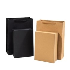 Buff Ornament Kraft Jewelry Boxes negro 250gsm-1500gsm Ring Necklace Paper Box