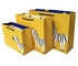 Bolsa de papel amarilla de tablero del duplex del estampado de zebra de las bolsas de papel de la ropa del FSC ISO9001