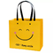 Bolsa de papel inferior de la sonrisa del ISO de la cara de Kraft del cuadrado amarillo a prueba de golpes de las bolsas de papel