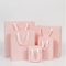 Bolsas de papel cosméticas rosadas negras blancas del bocado de la comida con las manijas
